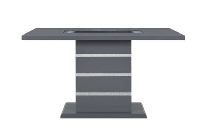 Monaco - Rectangular Bar Table And 4 Bar Stools - Dark Gray