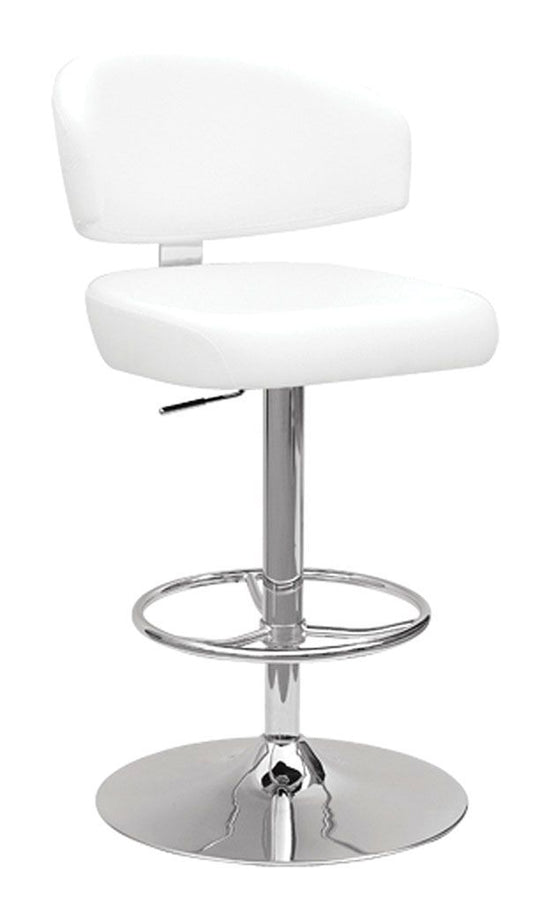 Deka - Stool - White PU & Chrome