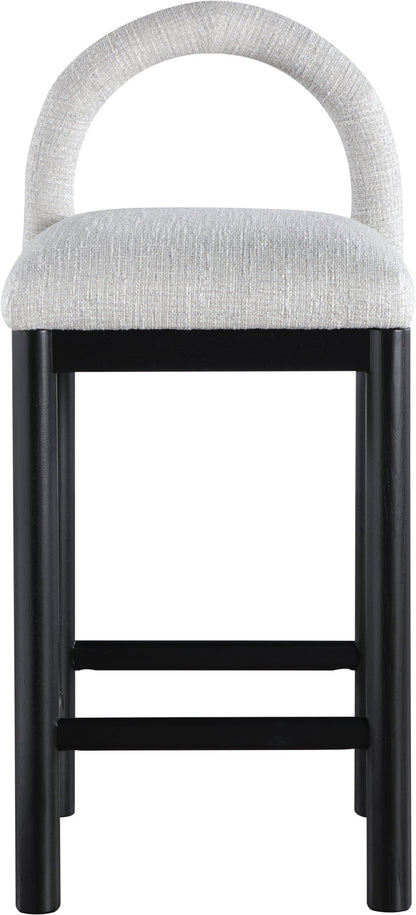 Conrad - Linen Counter Stool With Black Legs