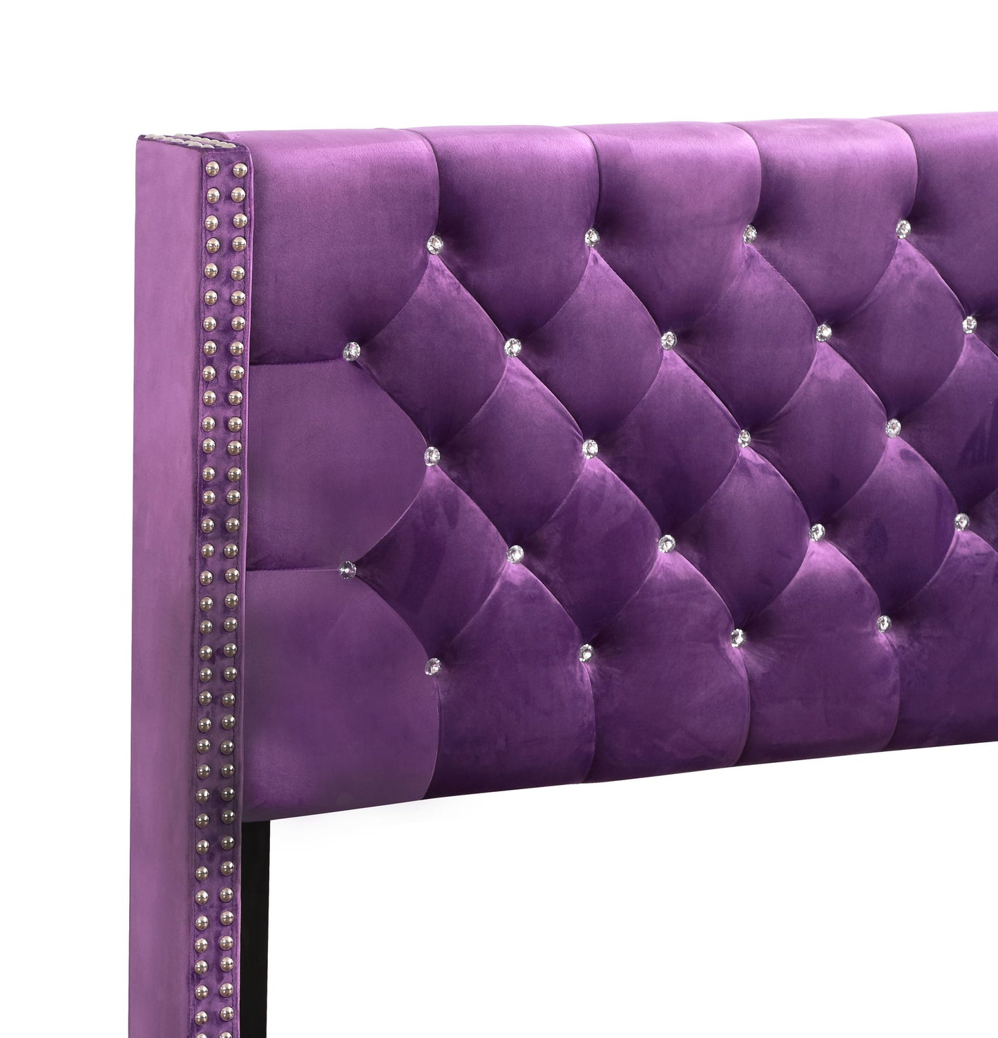Glory Furniture - Julie - Faux Crystals Tufted Upholstered Bed