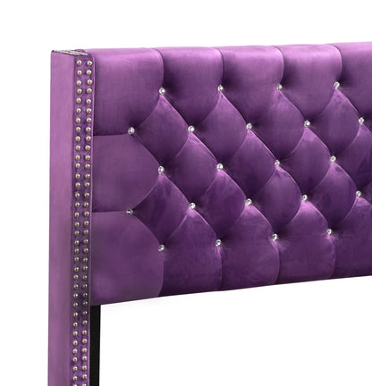 Glory Furniture - Julie - Faux Crystals Tufted Upholstered Bed