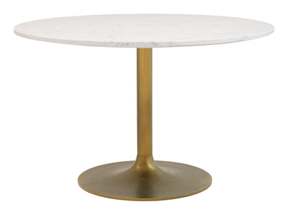Ithaca - Dining Table - White / Gold