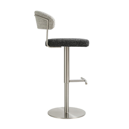 Cosmo - Boucle Adjustable Stool - Black And Gray