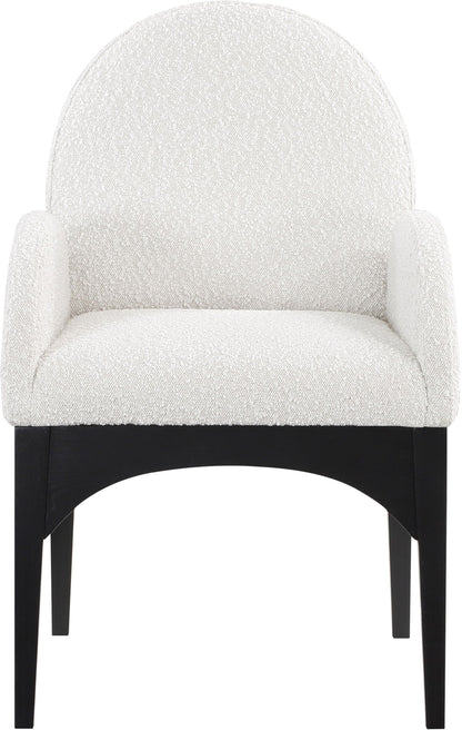 Waldorf - Boucle Dining Arm Chair With Black Legs