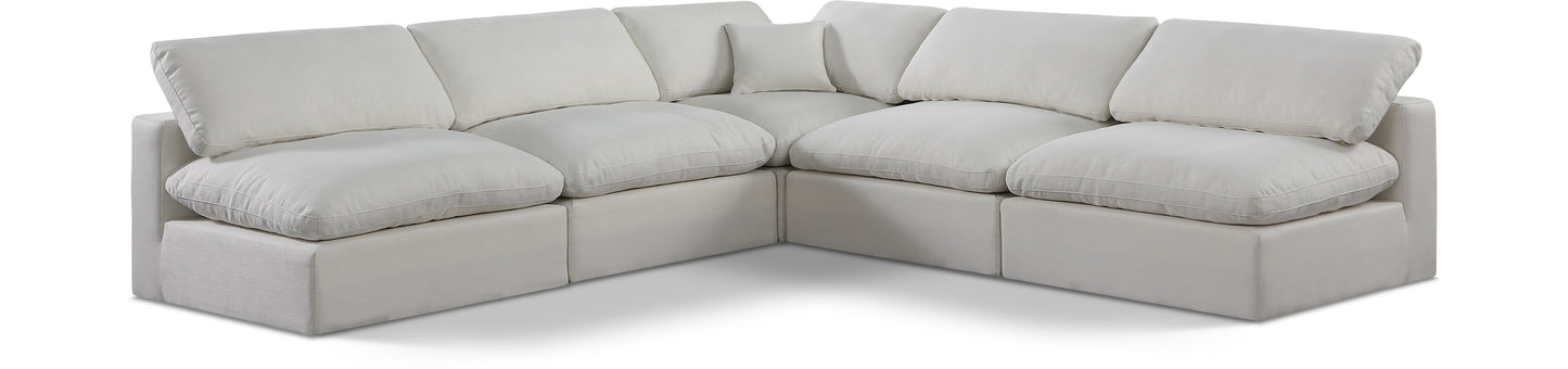 Comfy - 5 Piece Linen Modular Corner Armless Sectional