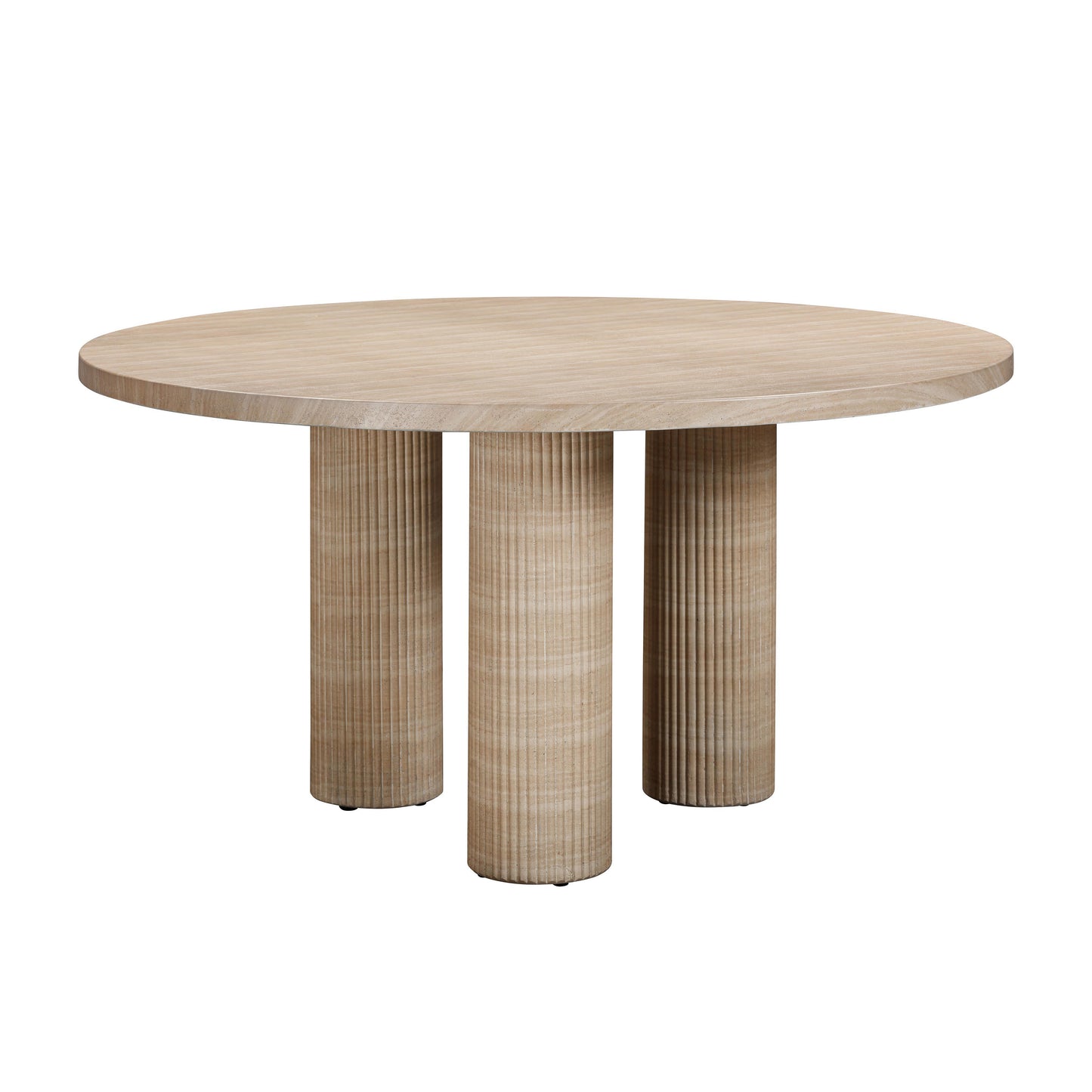 Patti - Textured Indoor / Outdoor Round Dining Table - Travertine