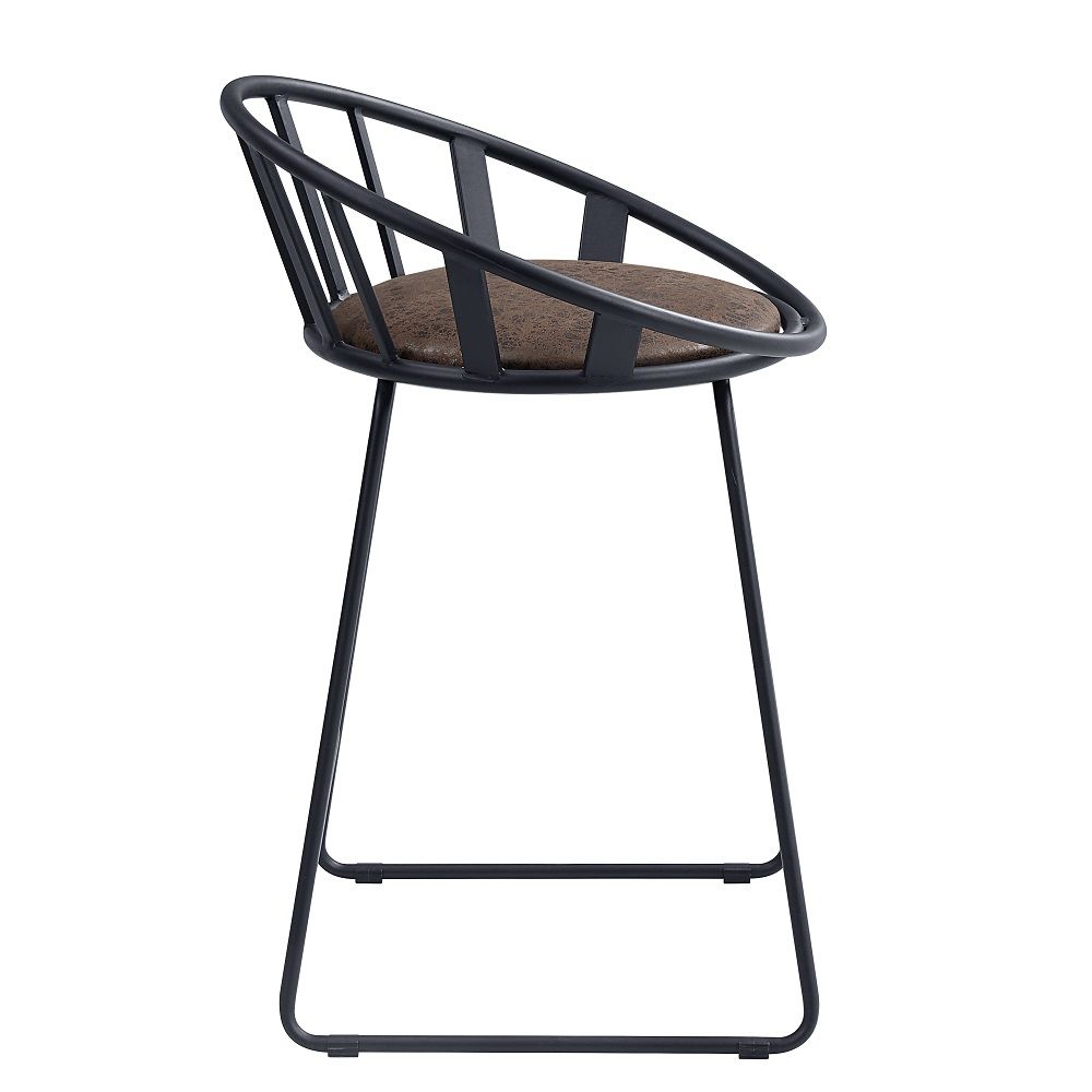 Zudora - Counter Height Chair (Set of 2) - Synthetic Leather & Black