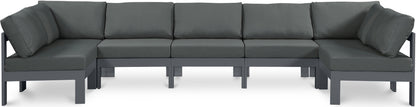 Nizuc - Outdoor Patio 7 Piece Modular Sectional With Gray Frame