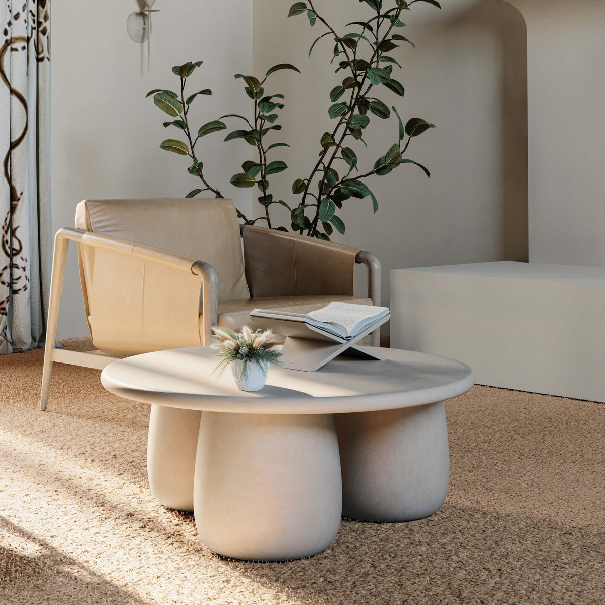 Rahul - Round Coffee Table - Cream