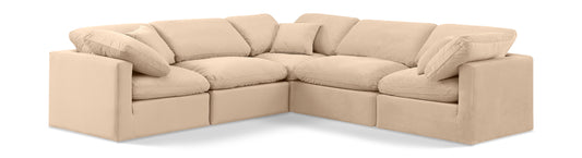 Indulge - Velvet 5 Piece Modular Corner Sectional