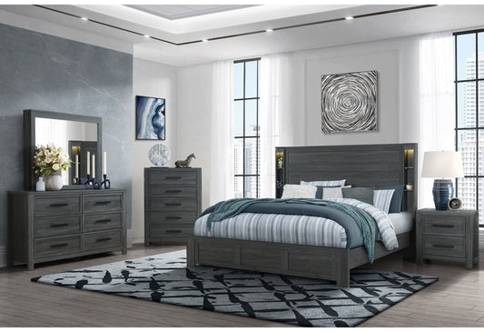 Cypress - 5 Piece Queen Bedroom Set - Dark Gray