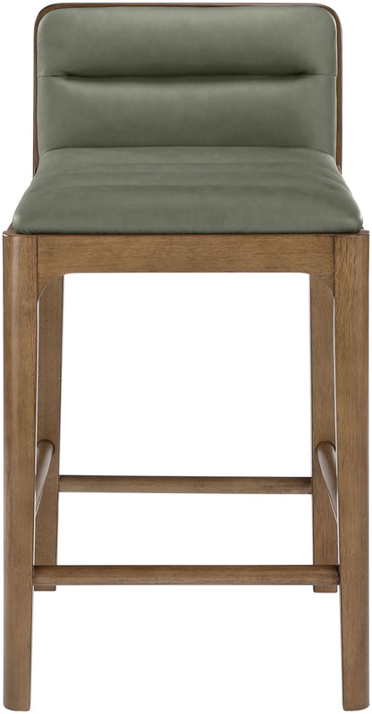Ellis - Vegan Leather Upholstered Counter Stool (Set of 2) - Brown Base