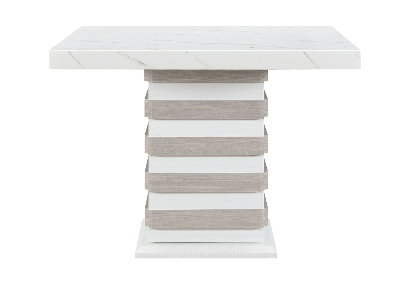 D2507 - 7 Piece Dining Room Set (Bar Table With Hidden Storage In The Base With 6 Bar Stools) - White