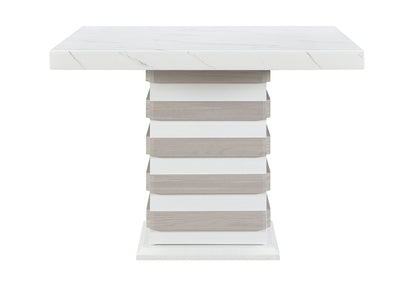 D2507 - 5 Piece Dining Room Set (Bar Table With Hidden Storage In The Base With 4 Bar Stools) - White