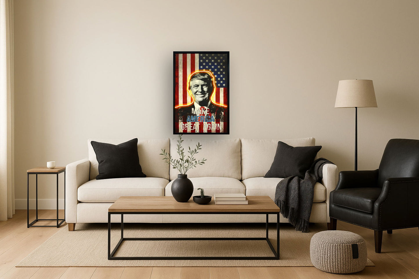 Radiant Flag Portrait - 25" x 37" Framed Wall Art