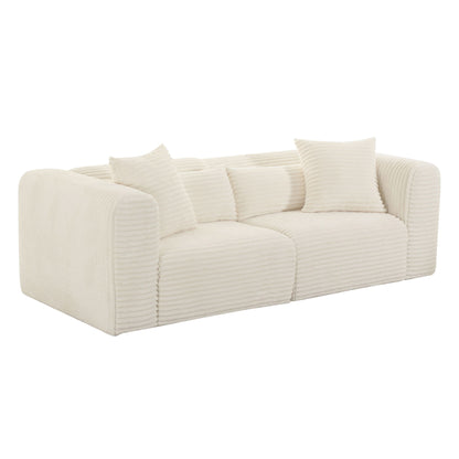 Tarra - Fluffy Oversized Corduroy Modular Loveseat