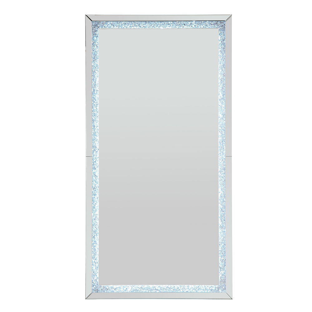 Noralie - Floor Mirror - Faux Diamonds & Mirrored