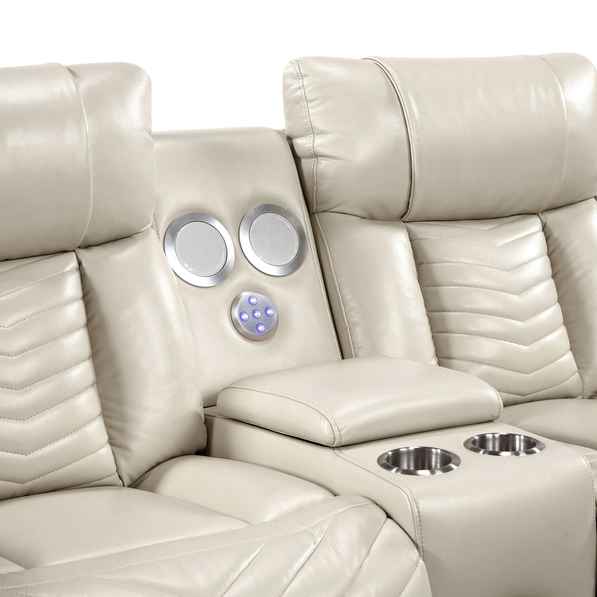 Glory Furniture - Sensa - Power Reclining Loveseat With Bluetooth Speaker And LED Belt