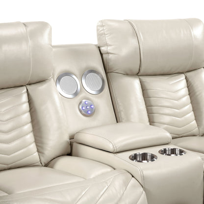 Glory Furniture - Sensa - Power Reclining Loveseat With Bluetooth Speaker And LED Belt