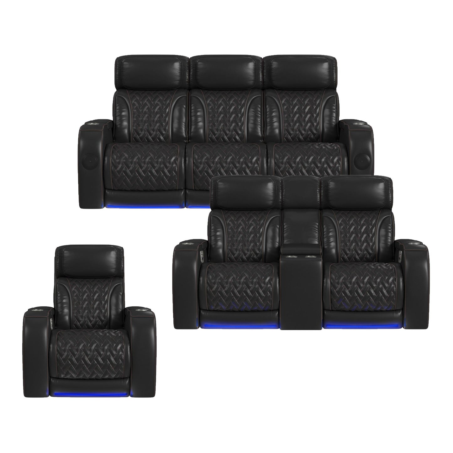 Prime Time - P3 3 Piece Living Room Set (Sofa, Loveseat & Recliner) - Jett Black