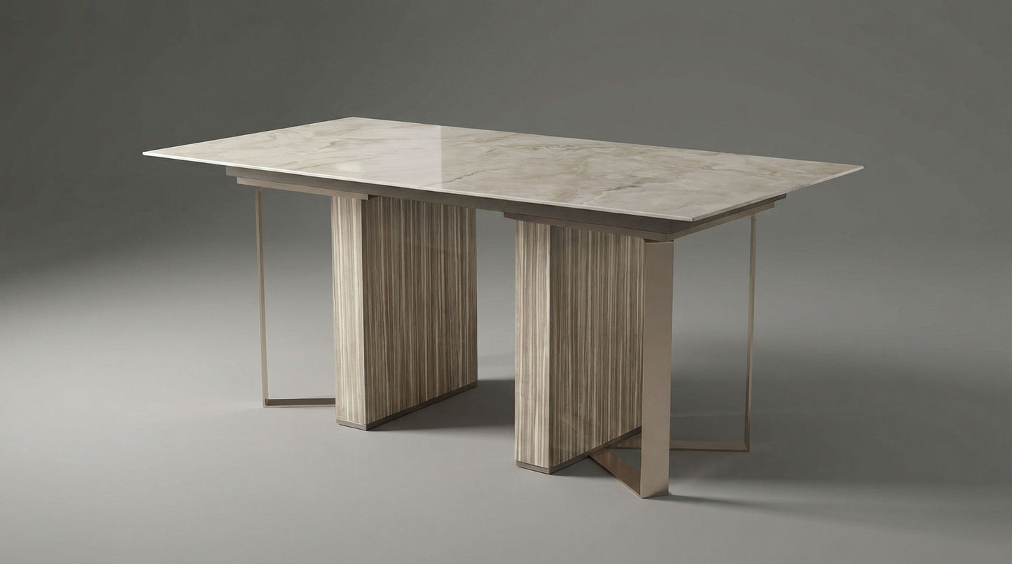 Luce - Dining Table - Beige / Light Brown