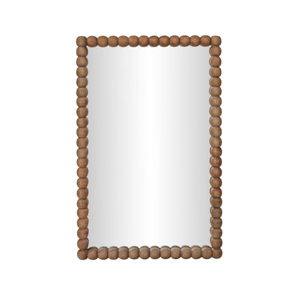 Cheyanne - 29" x 44" Carved Solid Wood Rectangular Wall Mirror - Natural