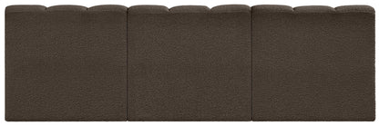 Arc - Boucle Fabric 3 Piece Modular Straight Sofa - Brown