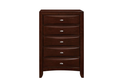 Linda - 5 Piece King Bedroom Set - Merlot