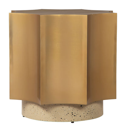 Osam - Side Table - Gold & Beige