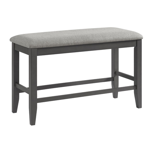 Seneca - Counter Bench Without Back And With Grey Fabric - Grey