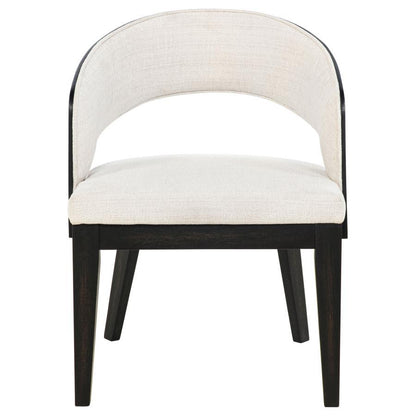 Leandro - Upholstered Dining Arm Chair (Set of 2) - Burnished Black / Cream