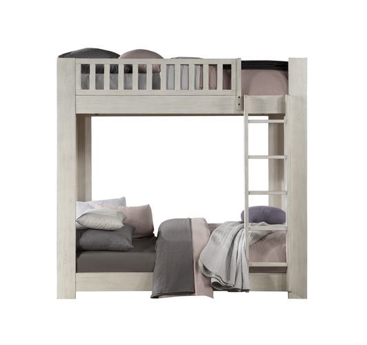 Cedro - Twin Over Twin Bunk Bed - Weathered White