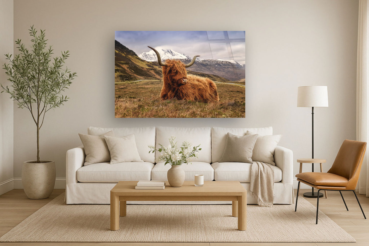 Tempered Glass With Foil - Highland Cow 2 - Light Brown