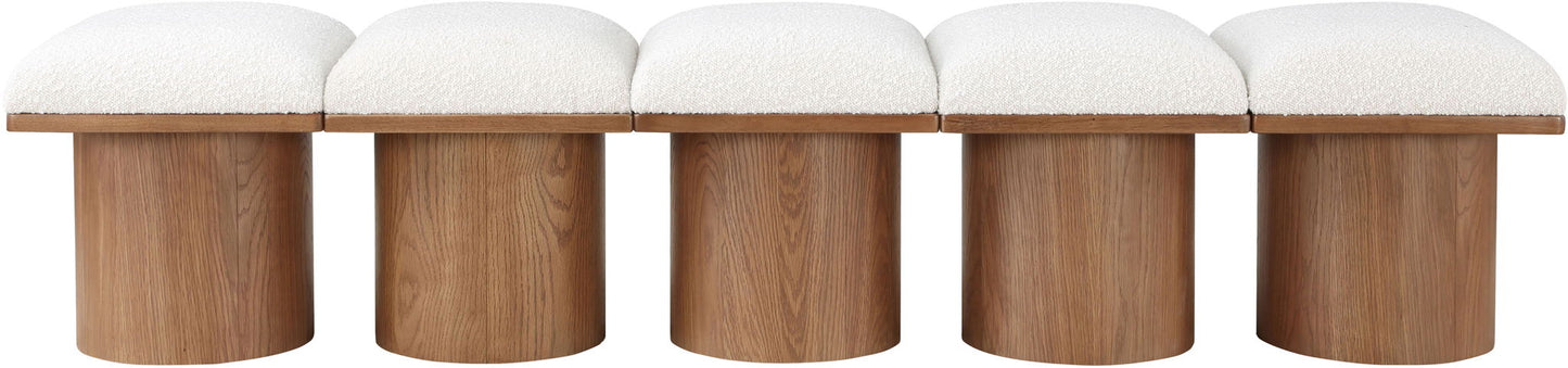 Pavilion - 5 Piece Modular Bench With Walnut Base