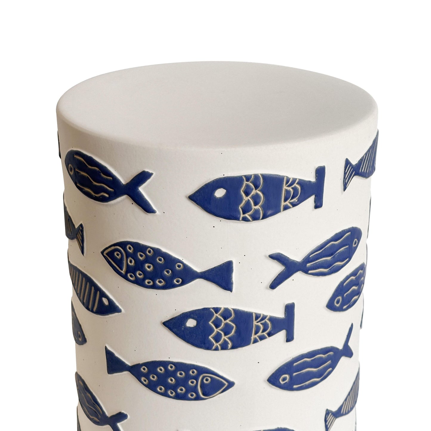 Tempest - Indoor / Outdoor Ceramic Table - Blue Fish