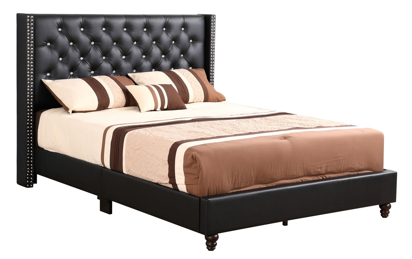 Glory Furniture - Julie - Faux Crystals Tufted Upholstered Bed