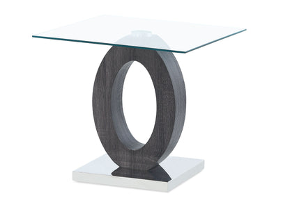 T1628 - End Table - Clear / Dark Gray / Silver / White