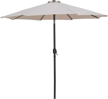 Fiji - Aluminum Patio Umbrella With Square Teak And Black Base