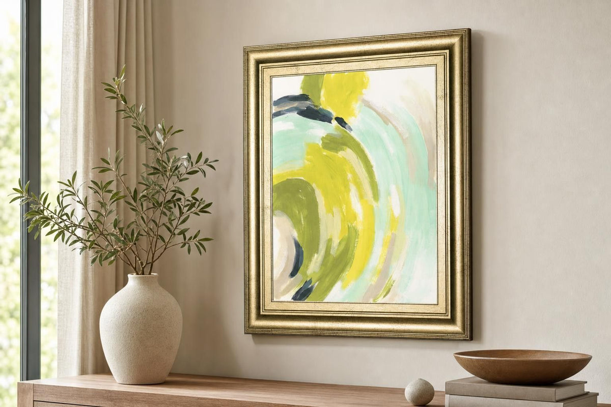 22x26 Tidal Vortex IV By June Erica Vess - Yellow
