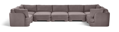 Hammond - Velvet Performance Fabric Upholstered 7 Piece U-Shaped Sectional