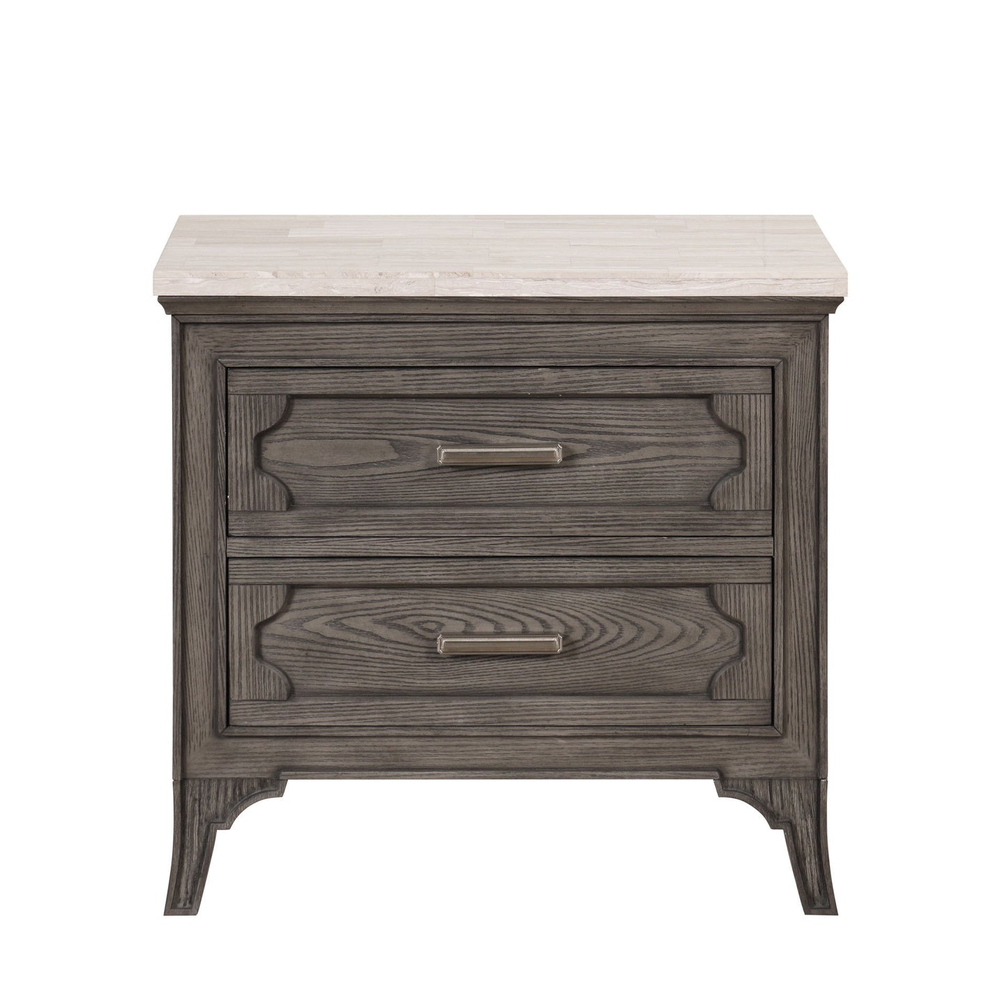 Lisbon - Marble Top Nightstand - Gray