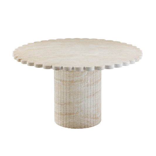 Blossom - Indoor / Outdoor Round Dining Table - Washed Travertine