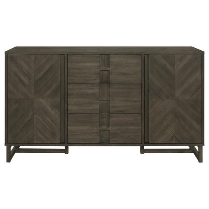 Kelly - 3-Drawer Storage Dining Sideboard Server - Dark Gray