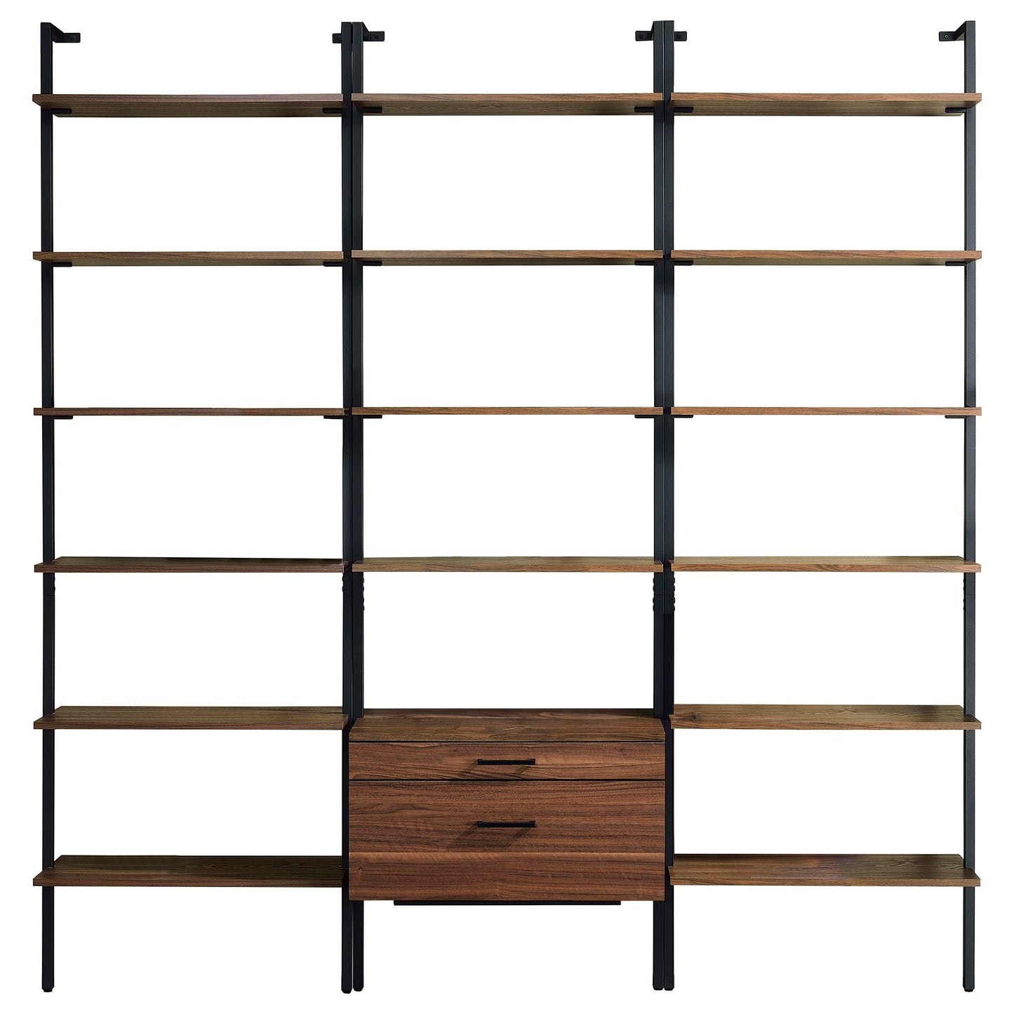 Owens - 3-Piece Wall Mounted Bookshelf Set - Walnut