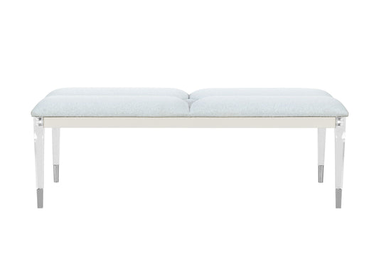 Orion - Bench With Acrylic Legs - White / Gold