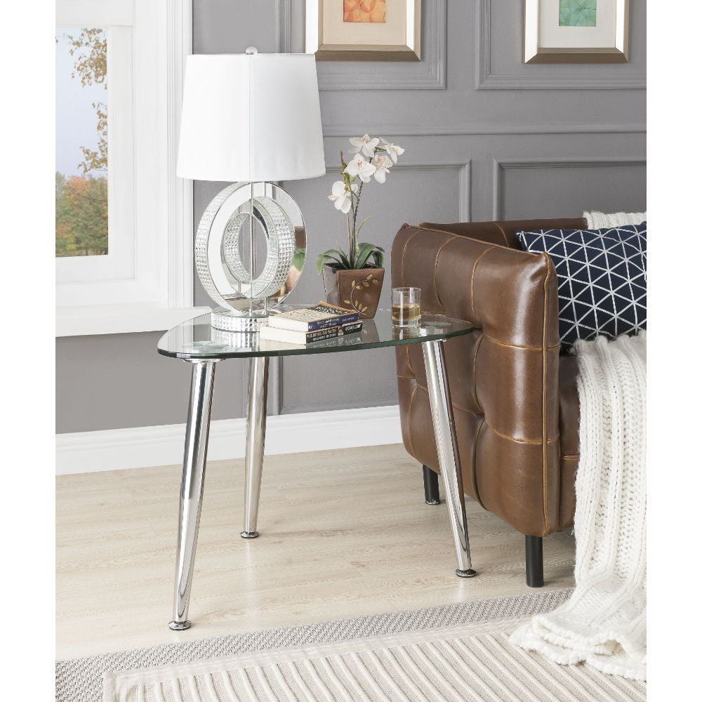 Phlox - End Table - Chrome & Clear Glass