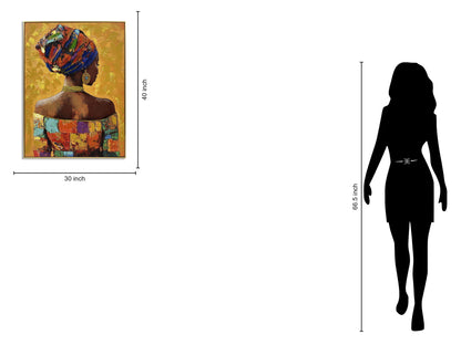 Radiant Mosaic Silhouette - 40" x 30" Framed Wall Art