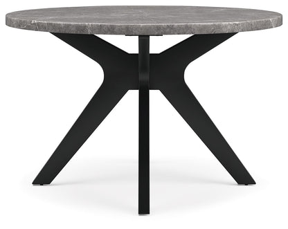 Glinari - Round Dining Room Table - Taupe / Black