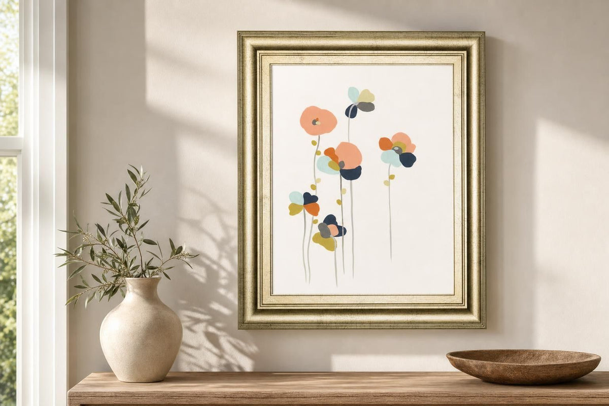 22x26 Modular Bouquet I By June Erica Vess - White