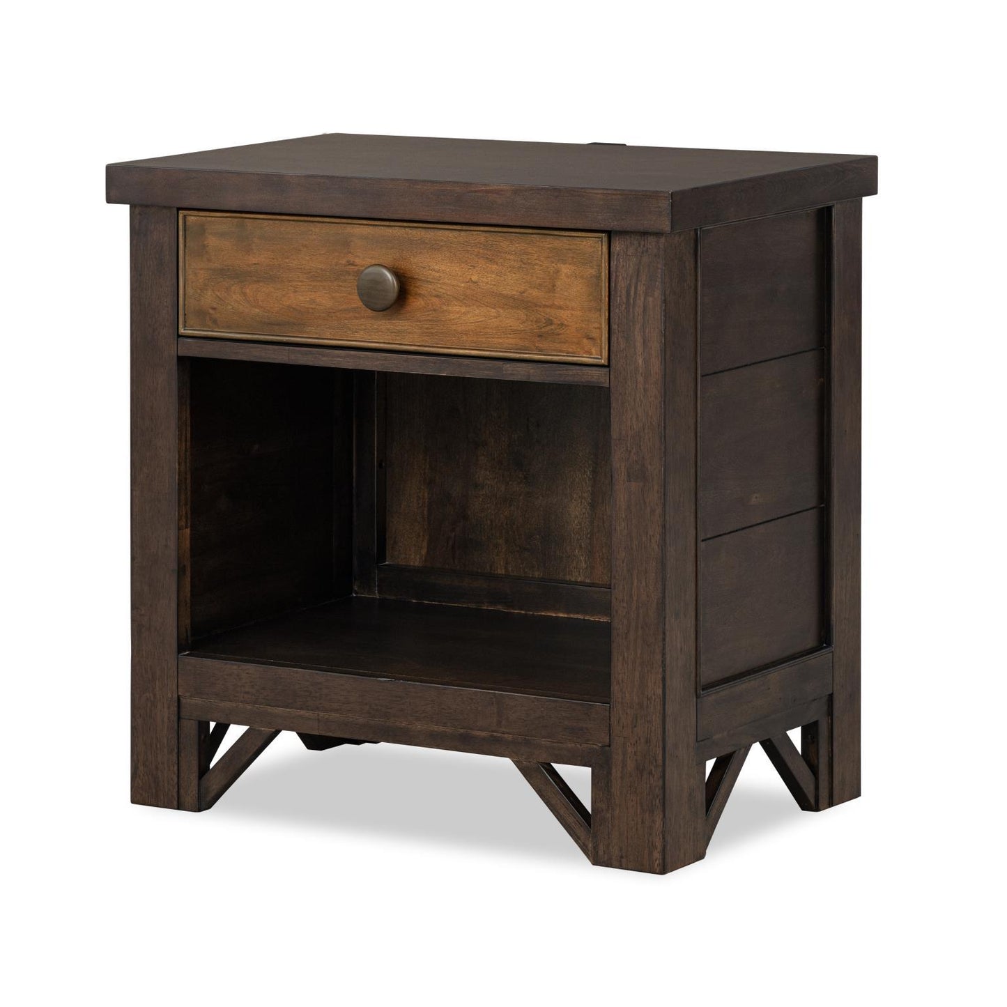 Lake House - Two Tone Open Nightstand - Pinecone And Dried Tobacco